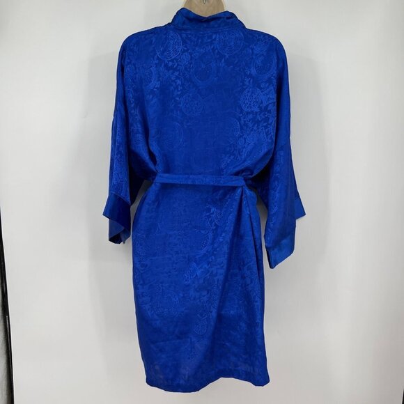 Victoria Secret Gold label Blue Robe Woman's One Size Tie Flawed - Picture 7 of 13